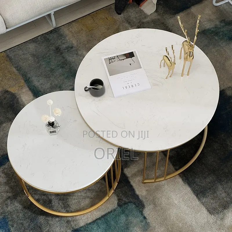 Coffee Table: Classic Marble Round Living Room Coffee Table