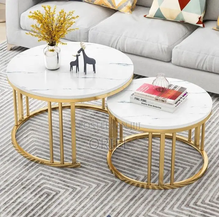 Coffee Table: Classic Marble Round Living Room Coffee Table