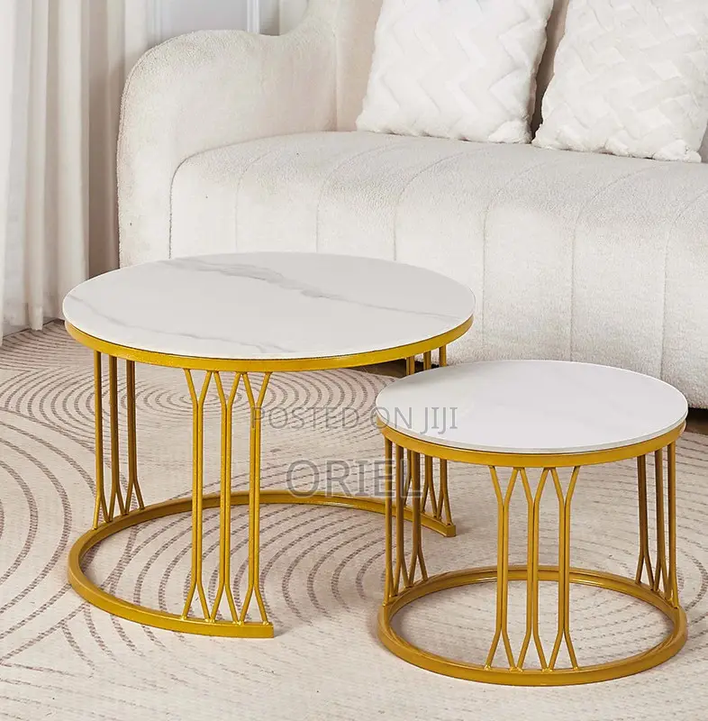 Coffee Table: Classic Marble Round Living Room Coffee Table