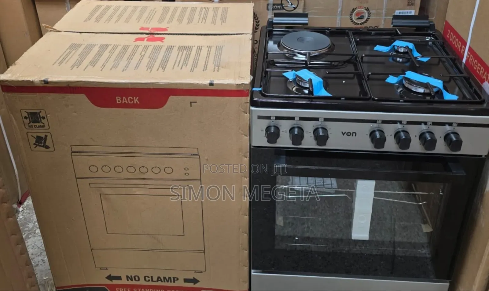 Von 60×60 Standing Cooker – 3 Gas + 1 Electric