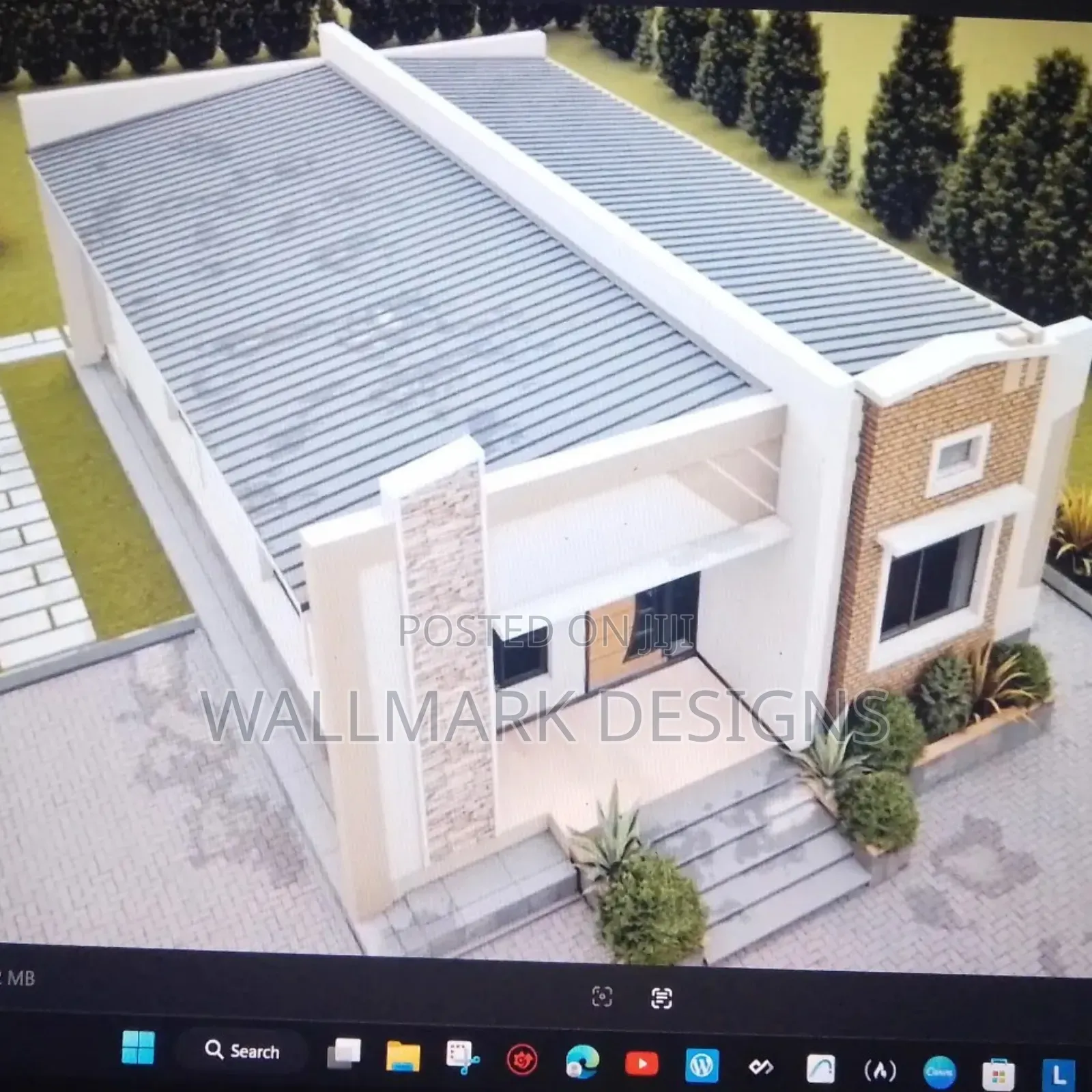 Bungalow,Floor Plan, 3d Rendering and Architectural Design.
