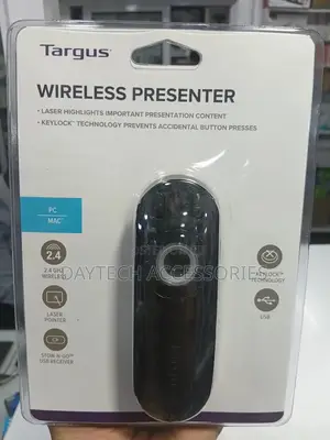 Targus Laser Presentation Remote With Keylock 2.4ghz Wireless - Black