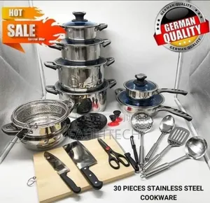 *Marwa 30-Piece Stainless Steel Cookware Set.