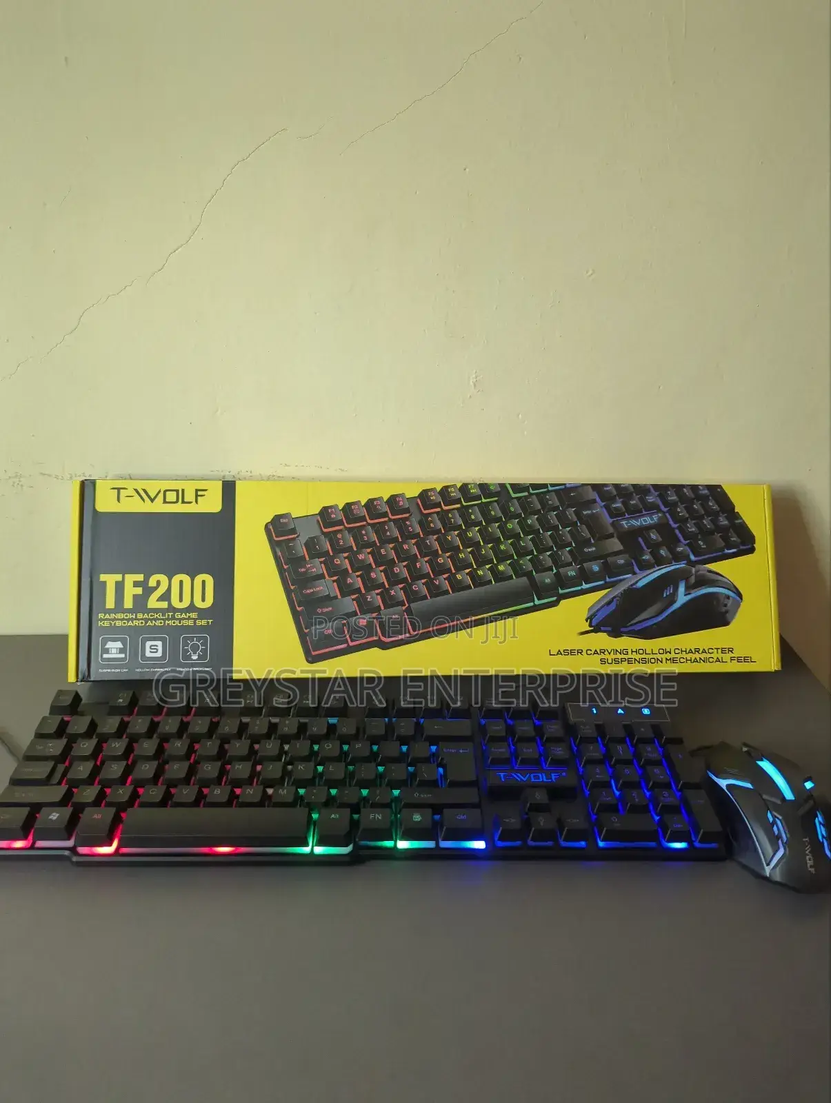 Tf 200 Gaming Keyboard and Mouse Set RGB Backlit Wired Gaming Keyboard