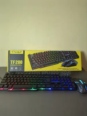 Tf 200 Gaming Keyboard and Mouse Set RGB Backlit Wired Gaming Keyboard