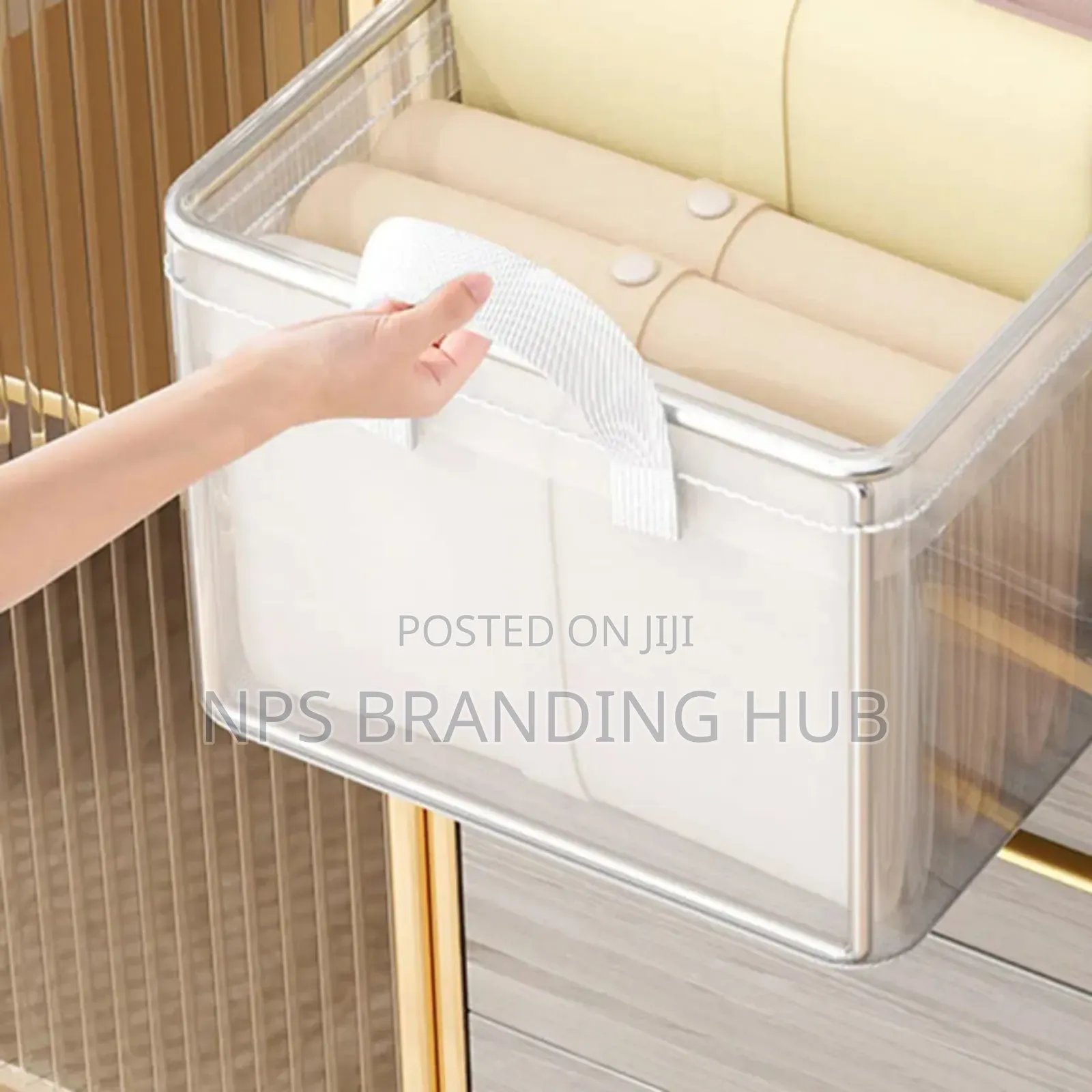 Thick Transparent Fabric Closet Organizer Size 47*28*20cm S.A