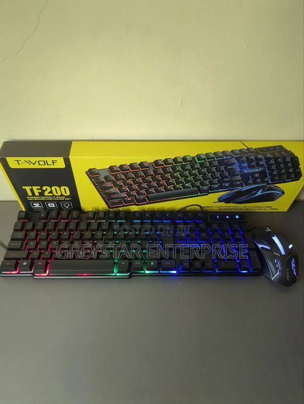 Tf 200 Wired Led Backlit Gaming Keyboard and Mouse Combo T-Wolf Gaming - main view