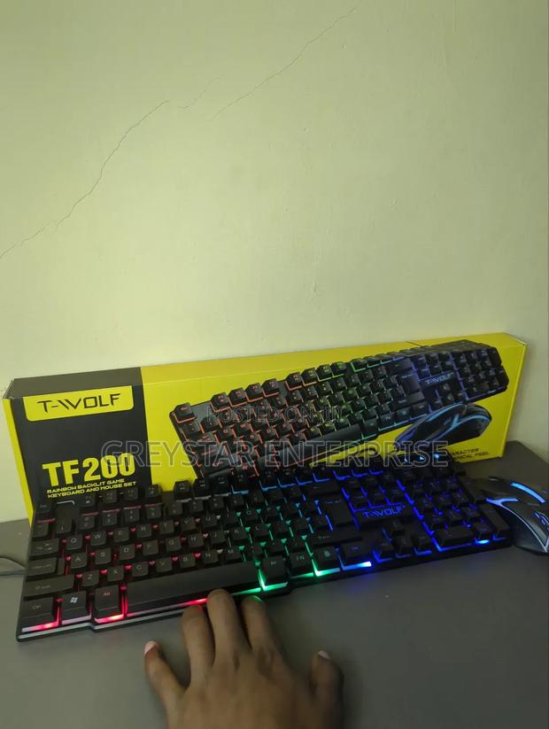 Rainbow Backlit Game Keyboard and Mouse Set Wired Usb Keyboard Combo