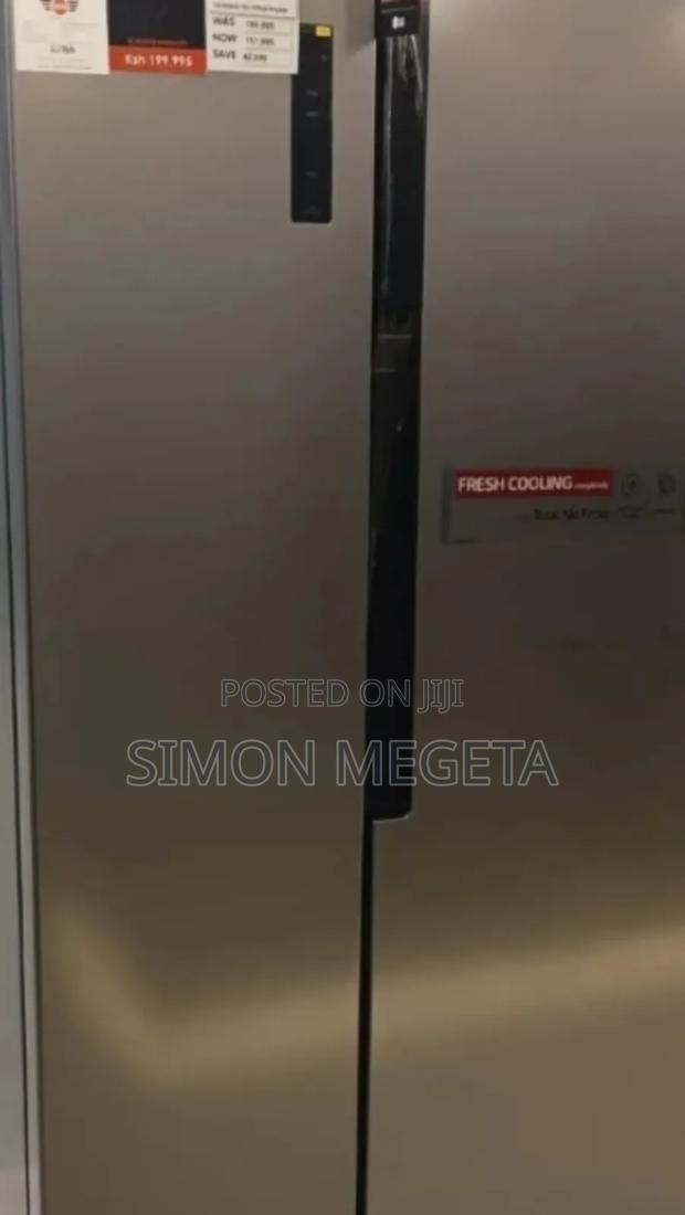 Lg 395l Double Door Fridge No Frost, Top Freezer, Sleek Silver Design.