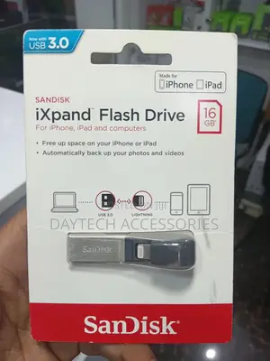 16 Gb Sandisk Ixpand Flash Drive for iPhones, iPads, and Computers.