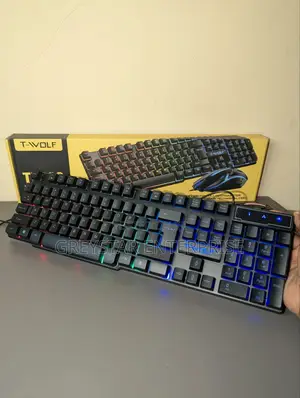 Wired Gaming Keyboard, RGB Backlit Keyboard and Mouse Set Mechanical