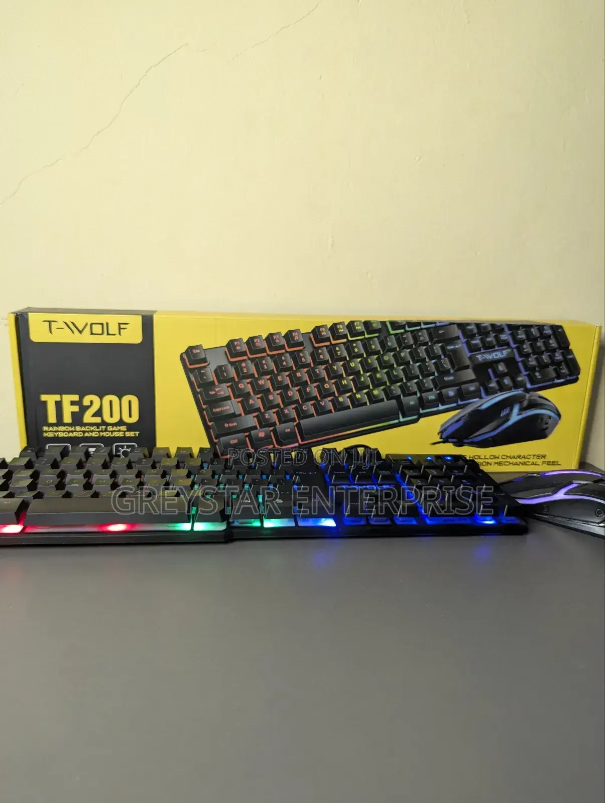 Led Backlit Wired Gaming Keyboard and Mouse Set Tf200 Gaming Keyboard