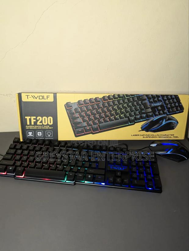 Led Backlit Wired Gaming Keyboard and Mouse Set Tf200 Gaming Keyboard - thumbnail 2