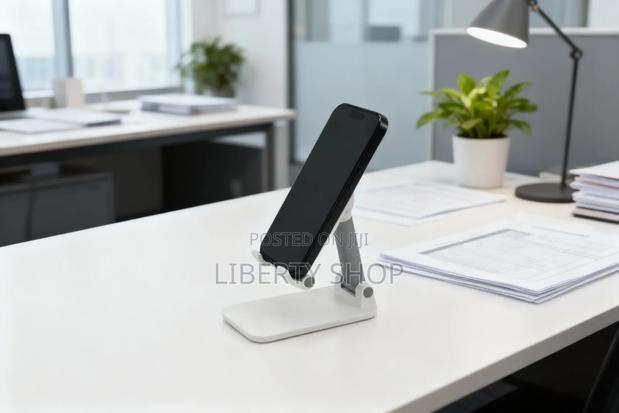 White Adjustable Phone Holder Stand - main view