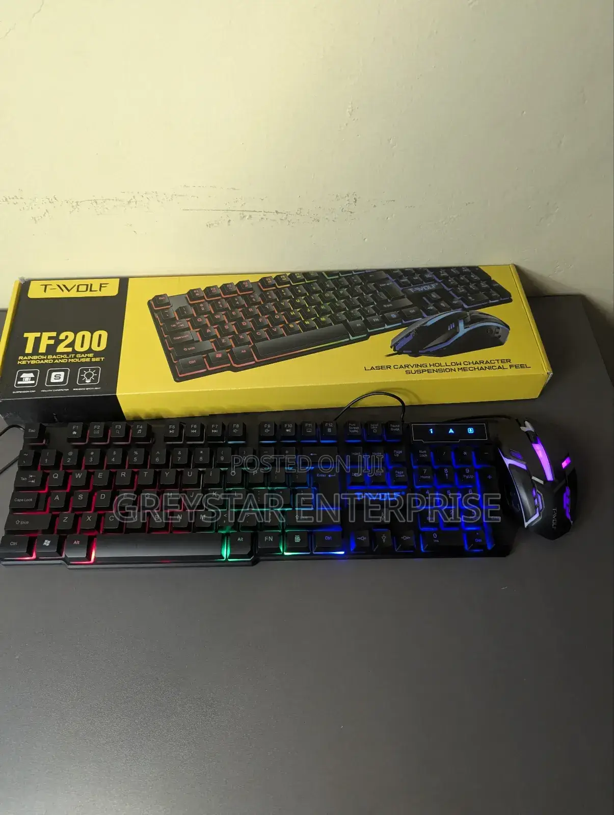 RGB Gaming Keyboard and Mouse Set T-Wolf Wired Computer Pc Desktop