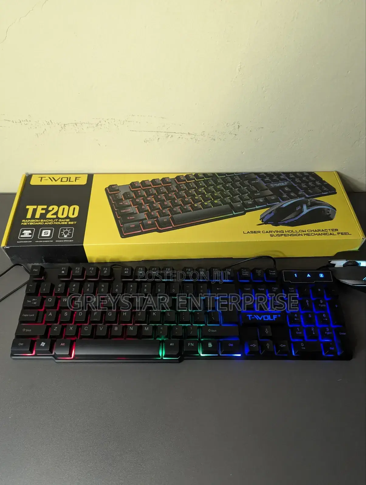 RGB Gaming Keyboard and Mouse Set T-Wolf Wired Computer Pc Desktop