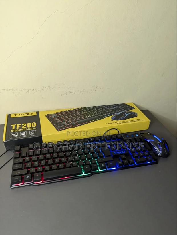 Wired Computer Pc Gaming Keyboard and Mouse Set RGB Backlit Keyboard