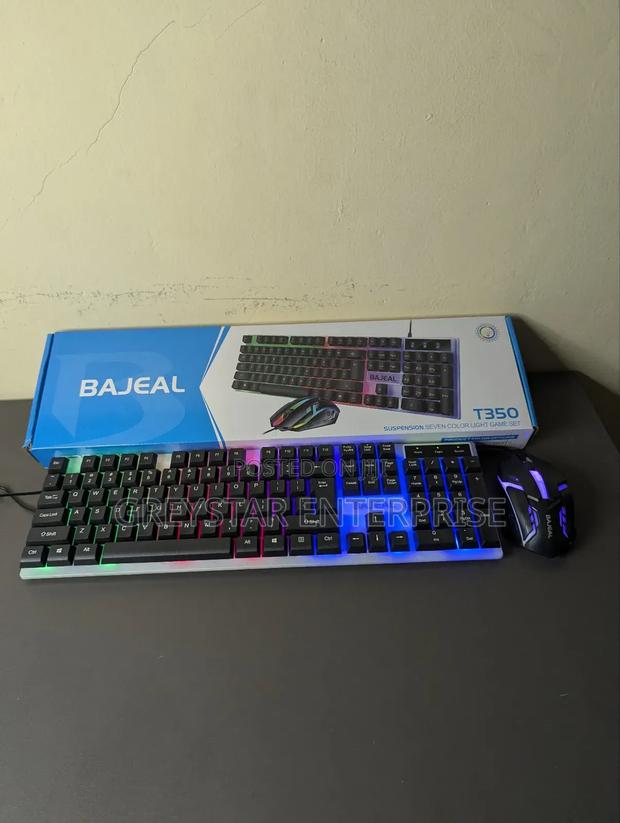 Bajeal Wired Gaming Keyboard and Mouse Set, RGB Backlit Wired Keyboard