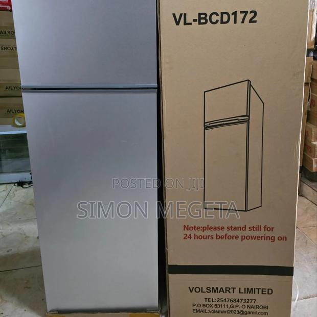 Silver Volsmart 138l Double Door Fridge – Stylish, Spacious, Reliable.