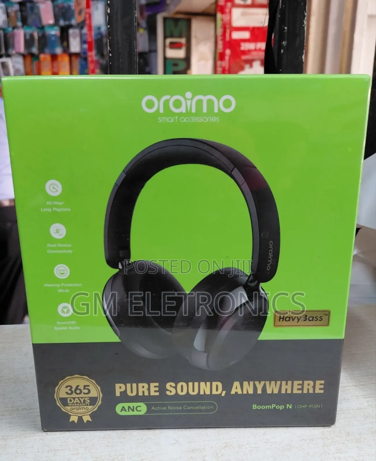 Boompop N Over-Ear Hybrid Active Noise Cancellation Wireless Headphone