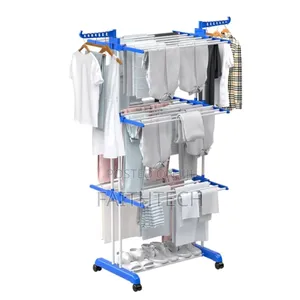 *Cs01 Foldable Movable, Balcony Use Multi Function Mettalic 3tier