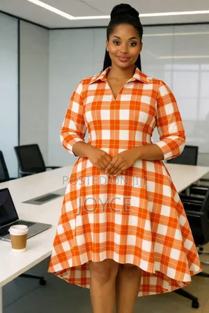 High-Low Checked Dress