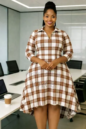 High-Low Checked Dress