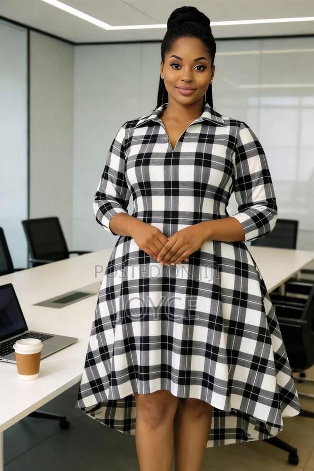 High-Low Checked Dress - thumbnail 4