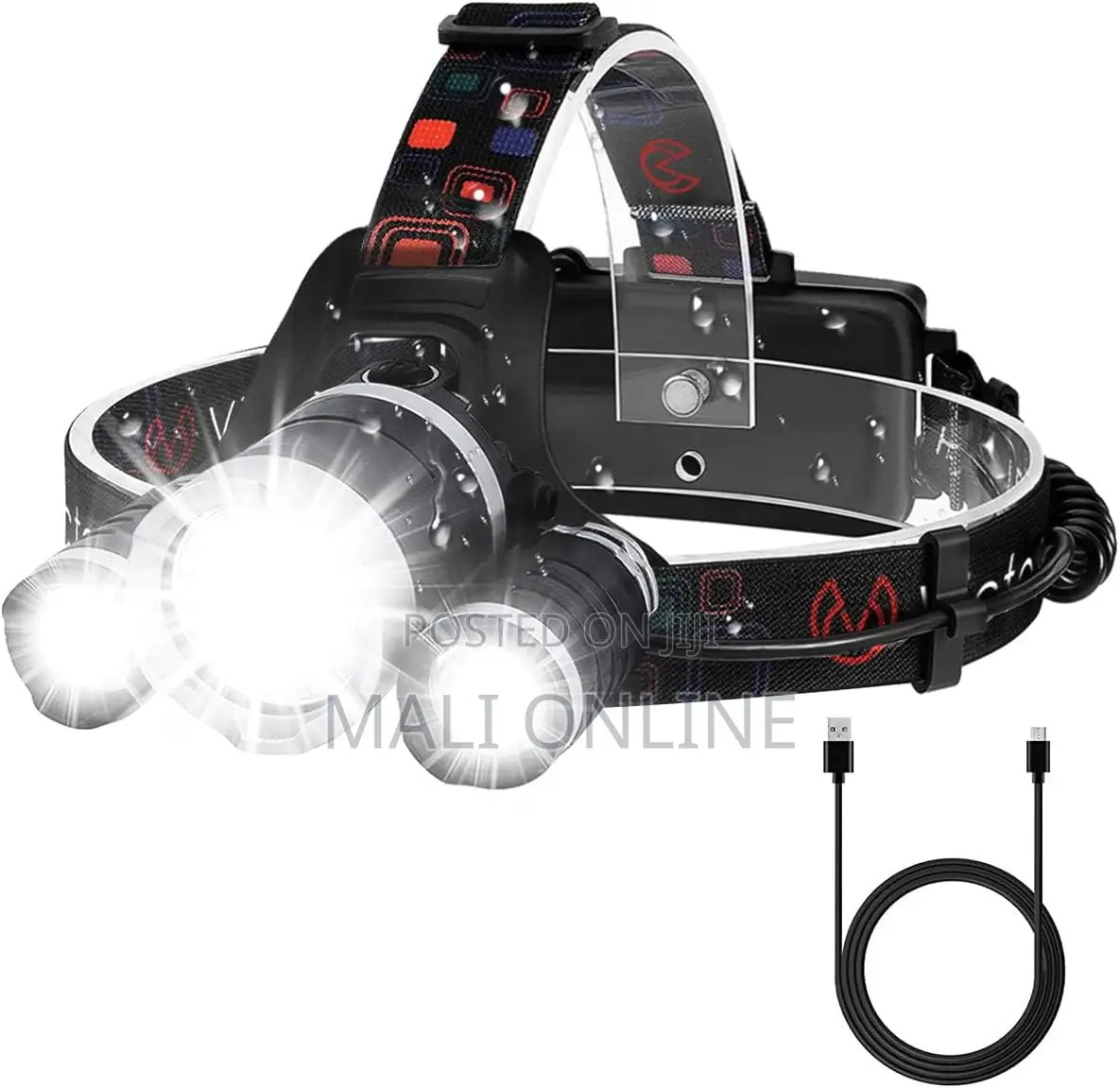 Rechargeable Led Headlamp 6000 Lumens 3 Led Head Torch Waterproof
