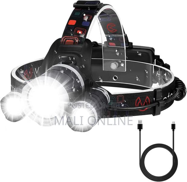 Rechargeable Led Headlamp 6000 Lumens 3 Led Head Torch Waterproof - thumbnail 4