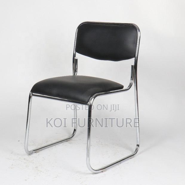 Office Chairs; Chrome Visitor Office Seat - thumbnail 3