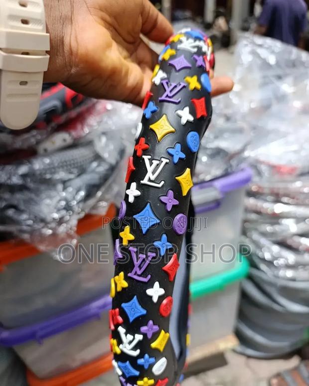 Faux Leather Louis Vuitton Steering Wheel Cover - thumbnail 3