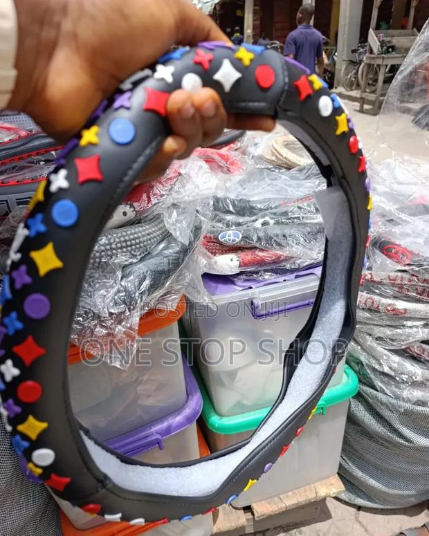 Faux Leather Louis Vuitton Steering Wheel Cover - main view