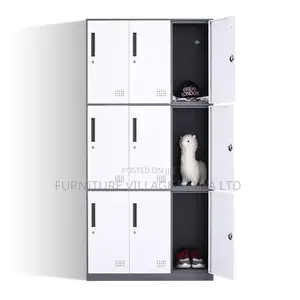 Office Cabinet; 9-locker Metallic Filing Office Cabinet