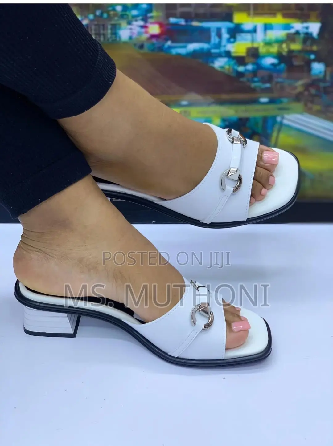 High Quality Block-Heel Slip-on Sandals Size 37-42