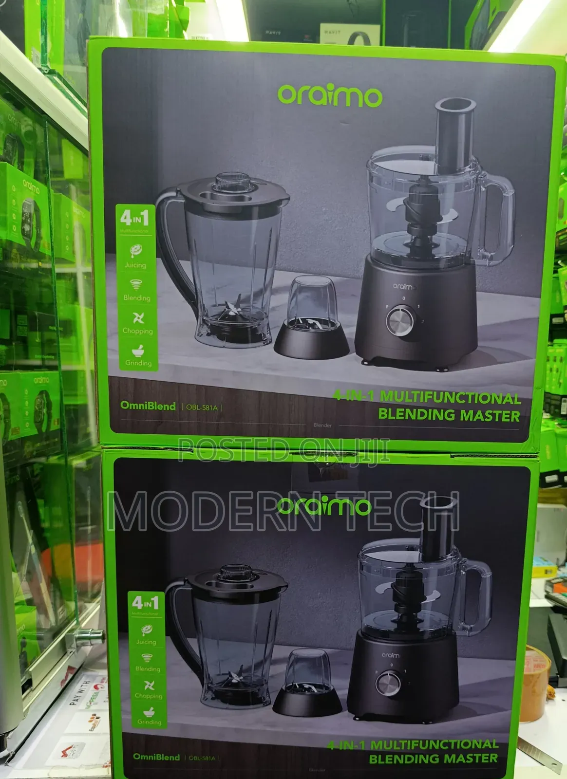 Oraimo Omniblend 1500w 4-in-1 Blender With Juicer, Grinder Chopper