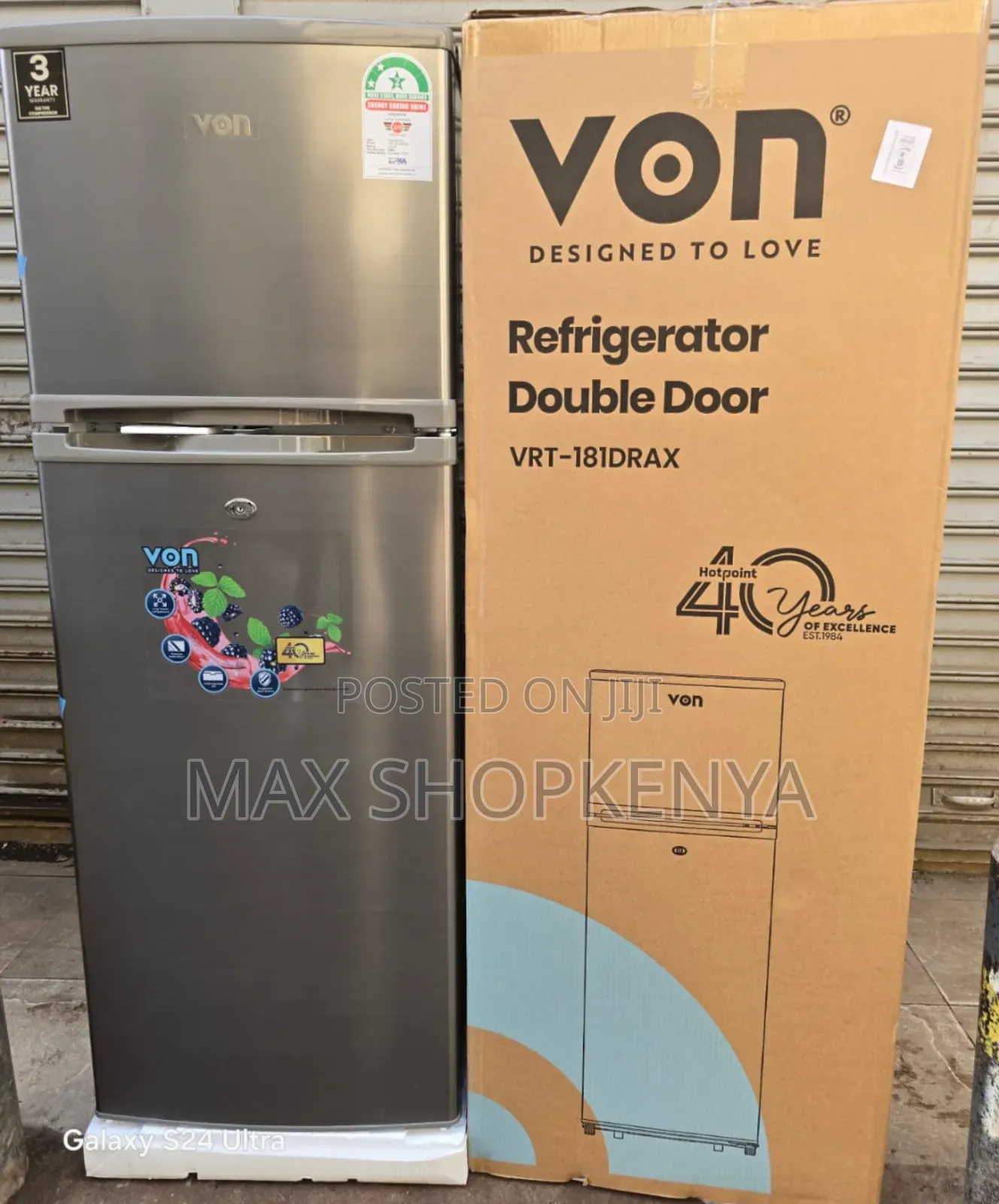 Von VRT-181drax Double Door Fridge 181 Liters Refrigerator