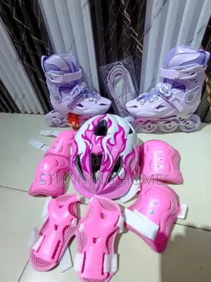 Full Set Hard Boot Skates With Rubber Wheels+ Guards