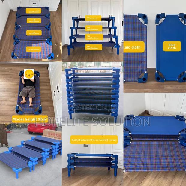 Stackable Kindergarten Special Plastic Canvas Bed , Nursery Bed - main view