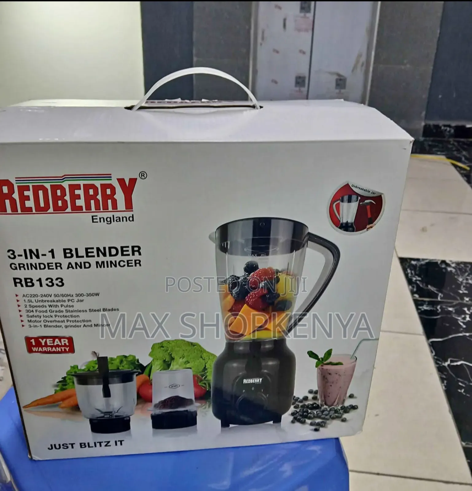 Redberry 3-in-1 Blender Grinder Set