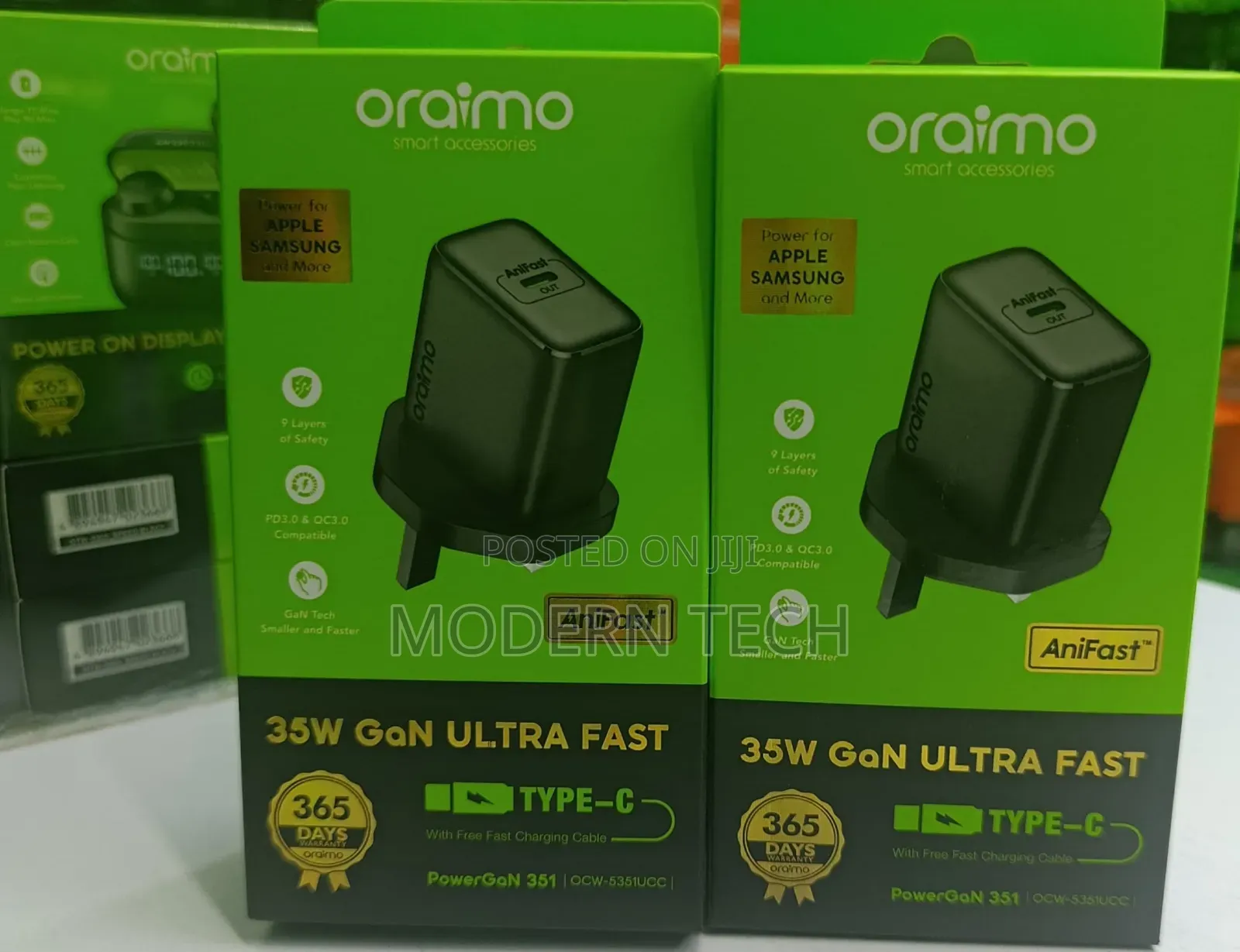 “Oraimo 35w Gan C-C Fast Charger With Type-C Cable”