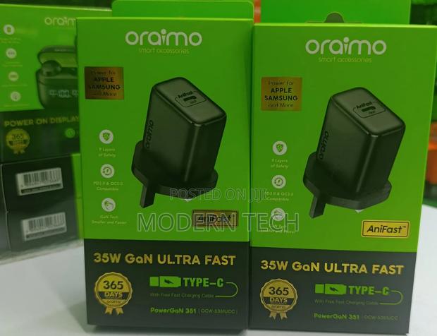 “Oraimo 35w Gan C-C Fast Charger With Type-C Cable” - thumbnail 2