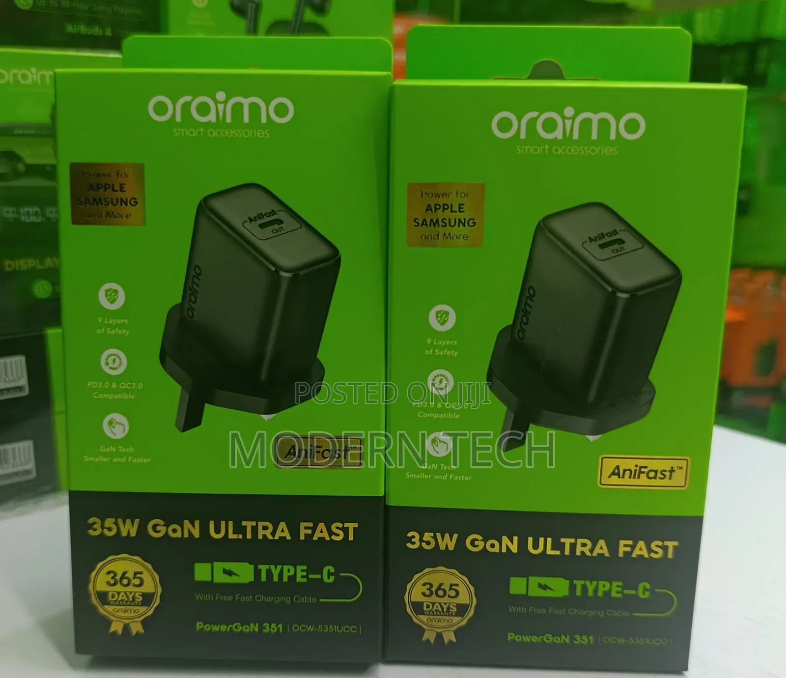 “Oraimo 35w Pd Quick Charge Type-C Charger With Cable”