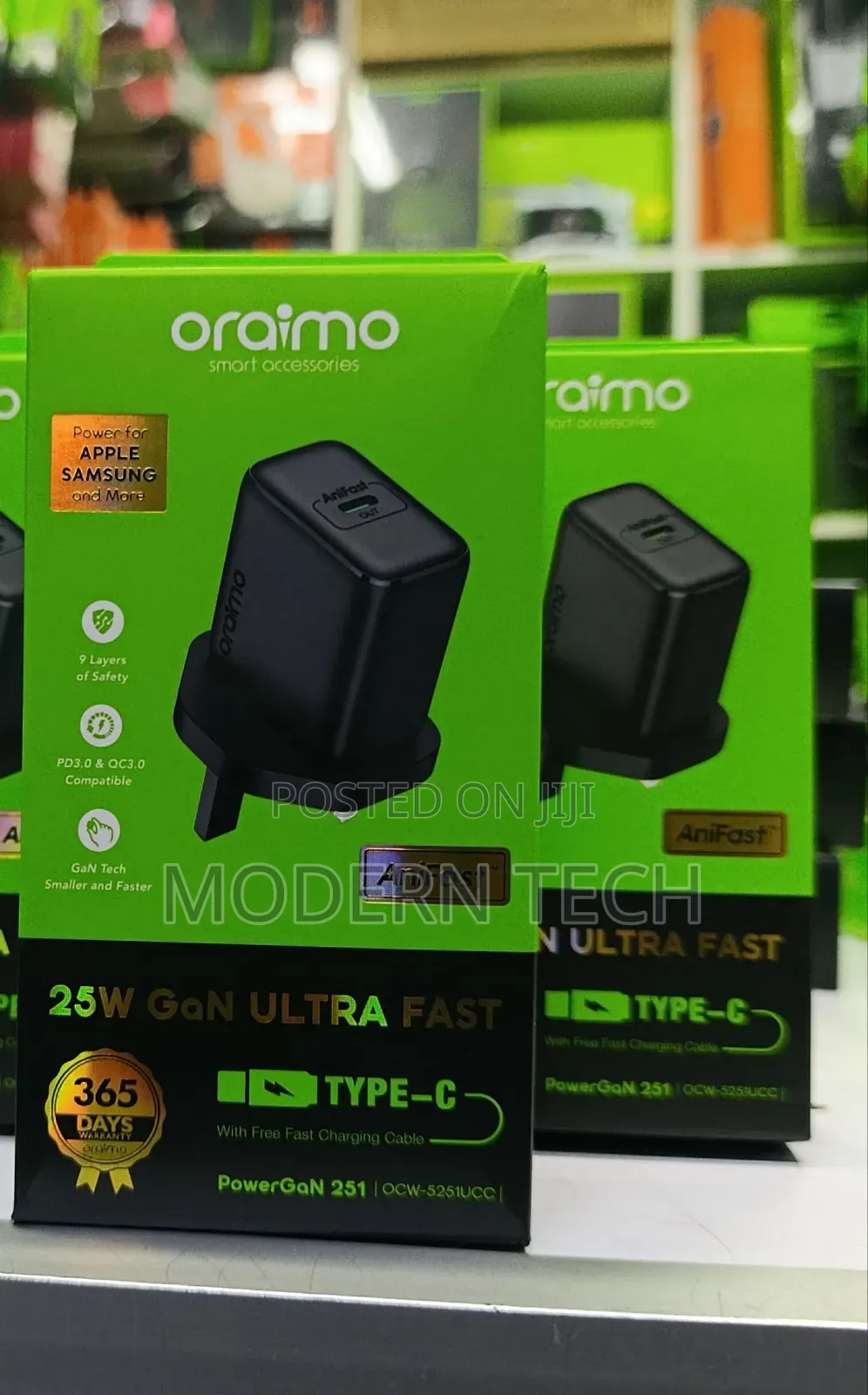 Oraimo Powergan 25w Ultra‐Fast Type‐C Charger (Gan Technology)