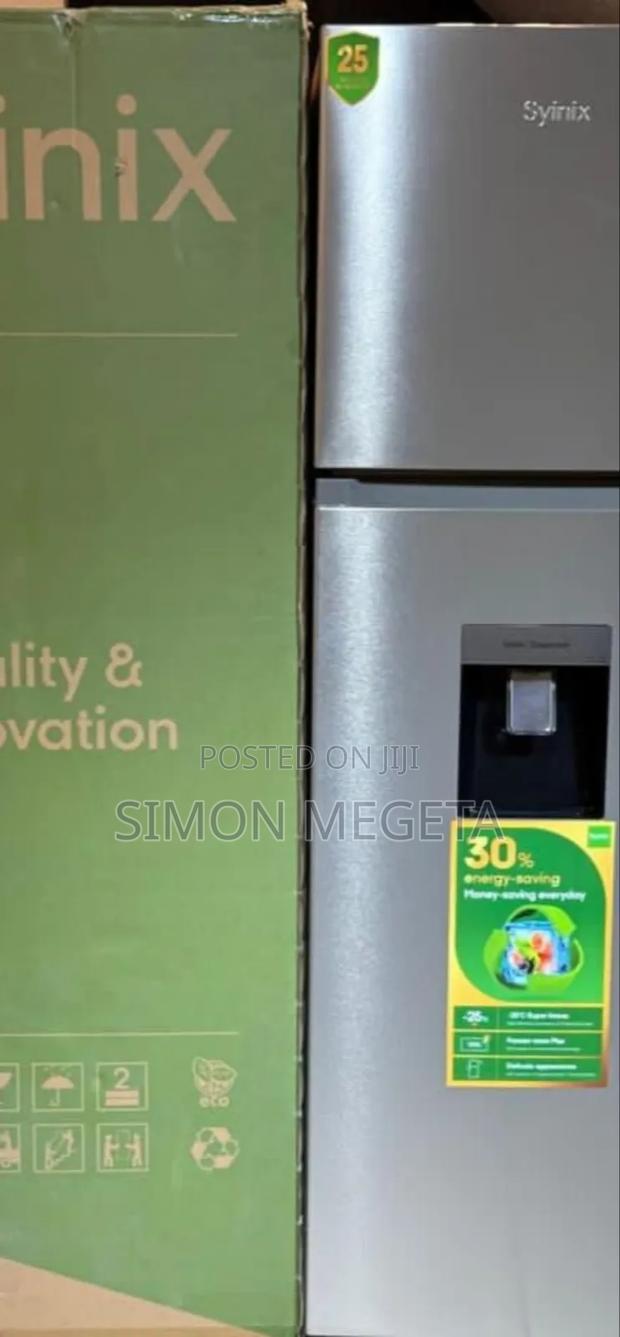 Modern Syinix 257l Double-Door Fridge With Frost-Free Tech Dispenser