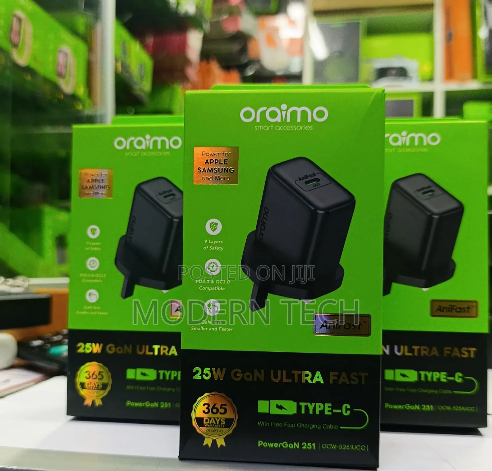 Oraimo 25w Gan Fast Charging Type‐C Wall Charger