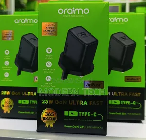 Oraimo 25w Pd Quick Charge Type‐C Charger Adapter