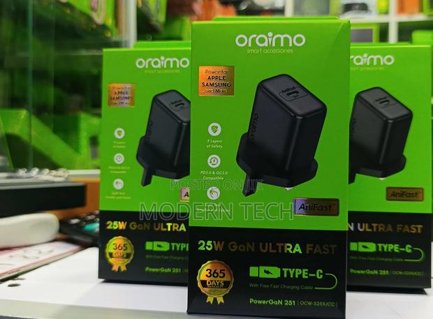 Oraimo 25w Pd Quick Charge Type‐C Charger Adapter - thumbnail 2