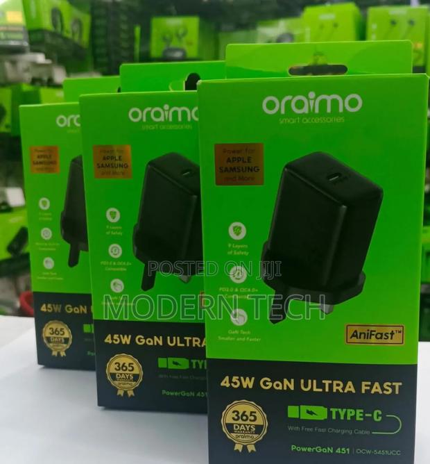“Oraimo Powergan 45w Type-C Quick Charger Kit” - thumbnail 2