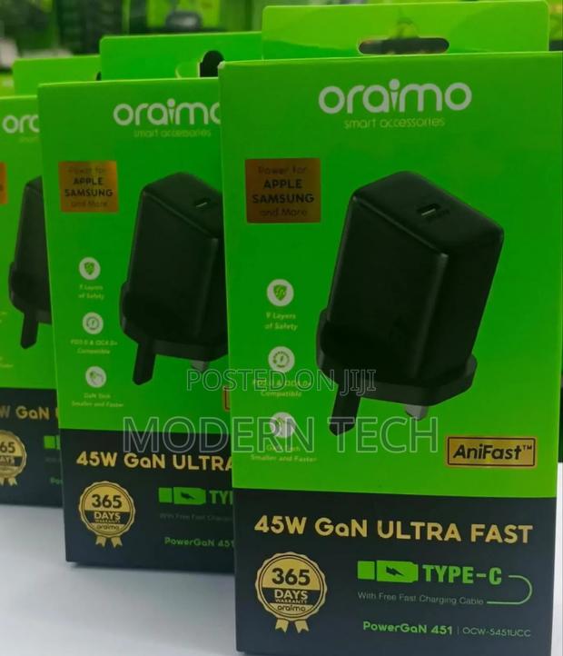 “Oraimo 45w Usb-C Pd Fast Charging Wall Adapter” - thumbnail 2